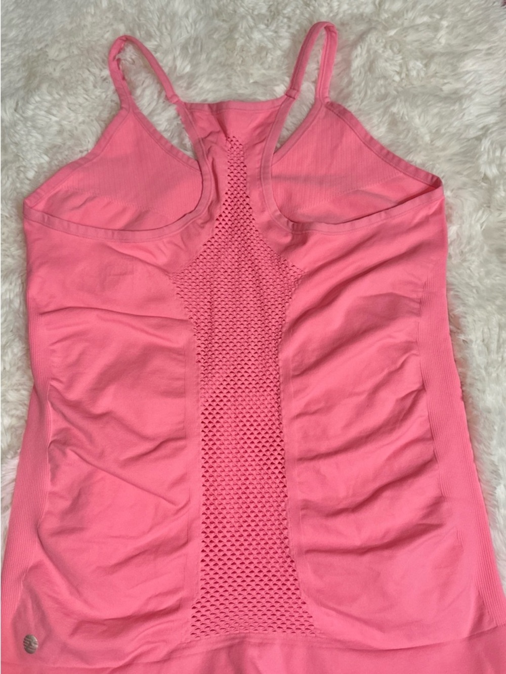 Zella Meridian Seamless Racerback Tank Pink Medium Workout Yoga Athleisure Top - Picture 10 of 10